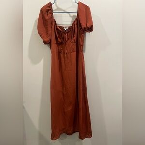 Baltic Born - Terracotta Dress - Midi Length